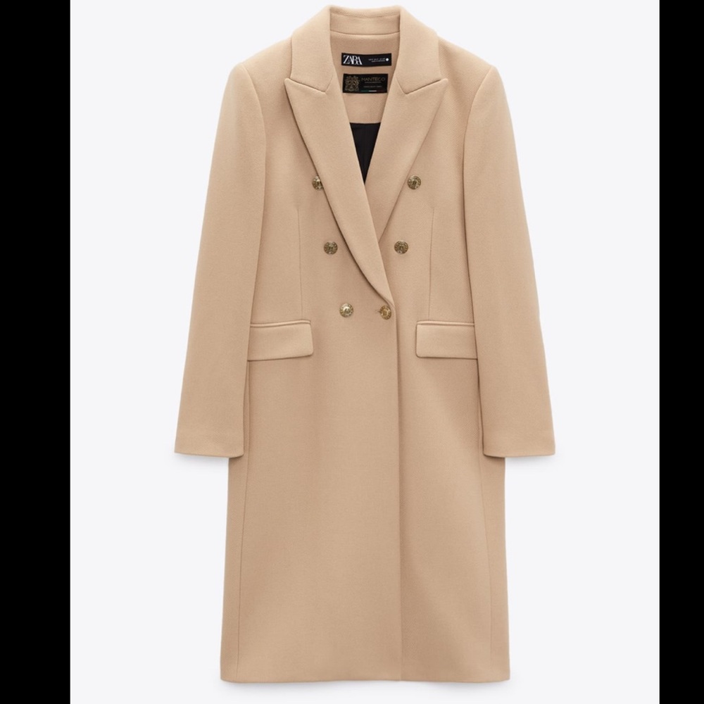 ZARA | NWT DOUBLE BREASTED WOOL BLEND MENSWEAR COAT CAMEL BLOGGERS FAVORITE